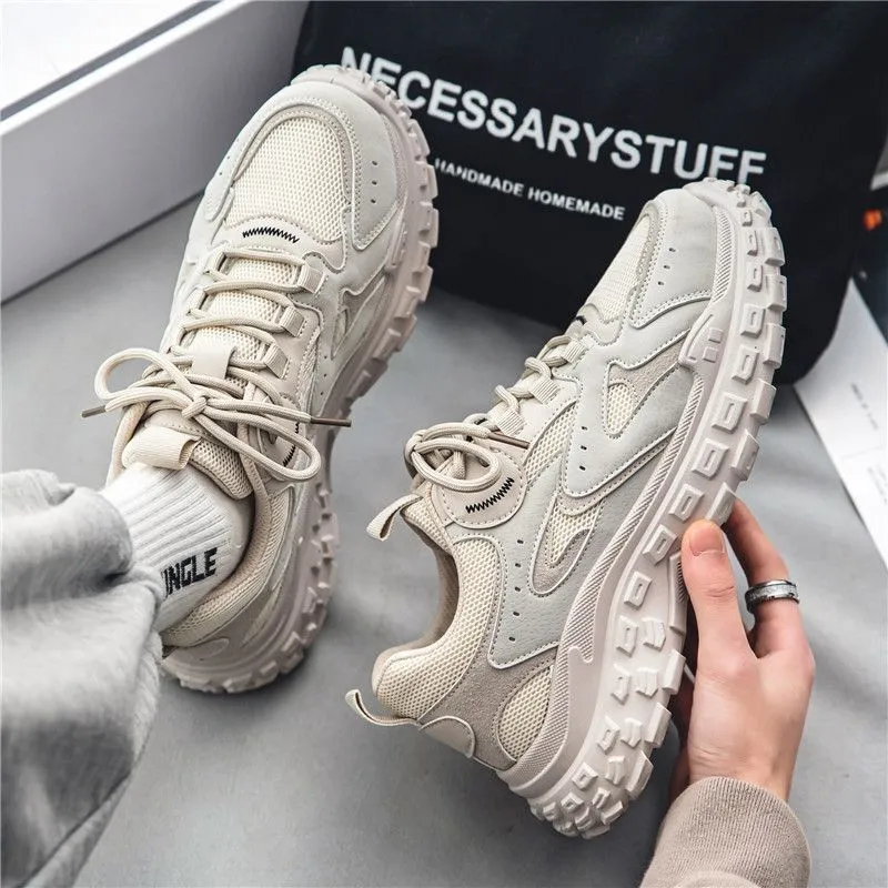 Men's Breathable Safety Work Sneakers Spring – Anti-Slip Durable Dad Shoes, Trendy Protective Casual Footwear for Construction & Daily Wear